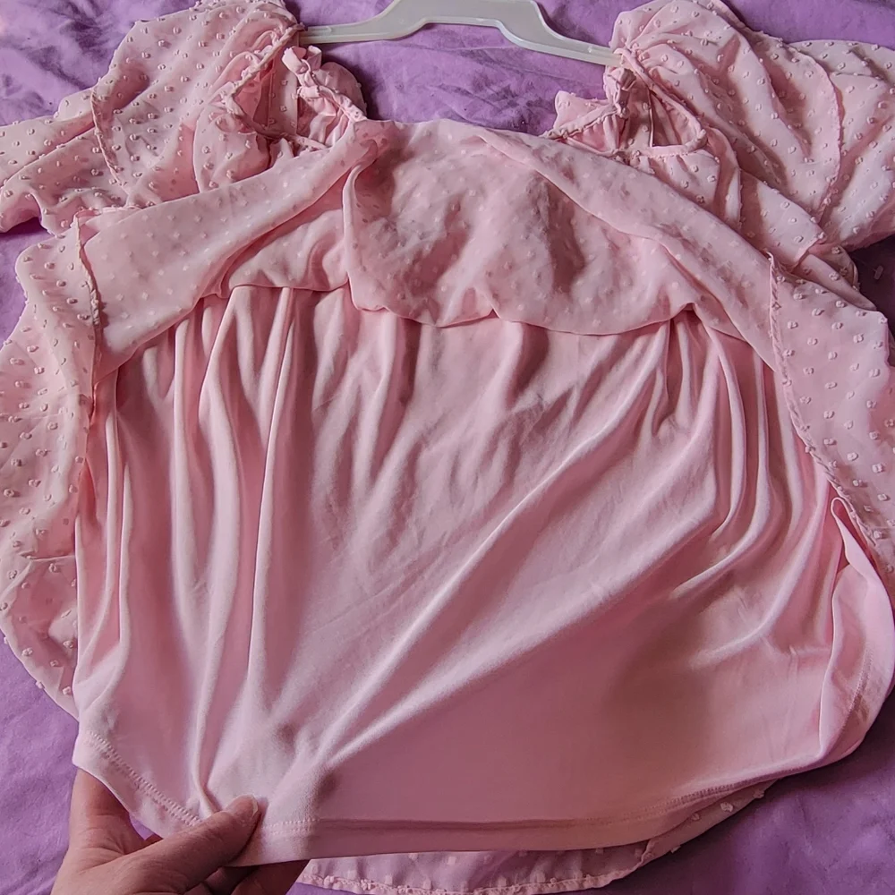 Women's Pink Ruffle Top - Picture 7 of 9